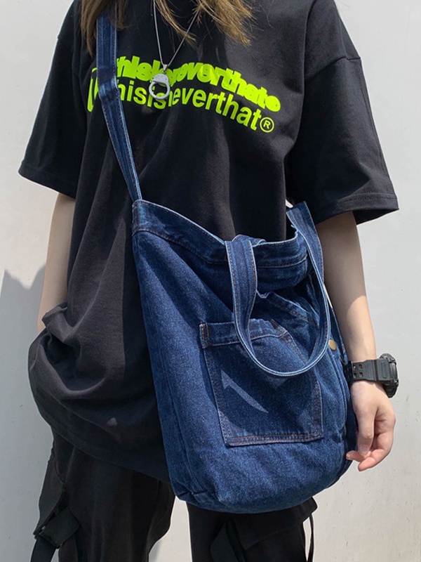 Große Shopper-Tasche aus Vintage-Denim-1